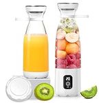 Leegoal Portable Blender, 300W Personal Blender for Shakes and Smoothies High Speed Ice Blender for Kitchen 6000mAh Cordless Travel Mini Blender Bravo 20oz Cup to go (White, Travel Kit)