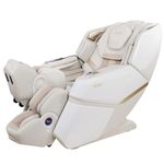 ROTAI 4D Full Body Massage Chair Foot Massager,Zero Gravity Massage Chair with Heat Moving Legrest,Yoga Stretch Sport Massage Chair for Home Office Building and Care Home(White)