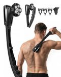 VIKICON 6D Back Shavers for Men: Self Shaving Body Shavers w/Foldable Long Handle, Waterproof Cordless Electric Razor, Male Grooming Kit Hair Removal for Body Face Head, Men's Gifts, Silver