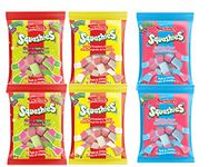 Squashies Candy Bundle Variety Mix of 6 Bags (160 gram/bag)- Cherry & Apple, Raspberry, Bubble Gum Flavors