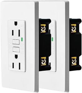 NineLeaf 2 Pack 15Amp GFCI Outlet Receptacles,Weather-Resistant(WR) with LED Indicator, Decorative Wall Plates and Screws Included, ETL Certified, White