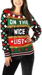 Tipsy Elves Naughty or Nice Reversible Sequin Ugly Christmas Sweater Size 1X