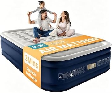 Quintin Air Queen Size Mattress Air Bed Queen with Built in Pump, Foldable Portable Inflatable Mattress, 500kg Weight Capacity Blow Up Air-Mattress Suitable for Guests, Indoors and Camping (Blue B)