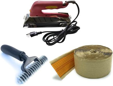 Zimpty ZY377 10in. 800-Watt Carpet Seaming Iron, Carpet Joining Tape - Super Heat Bond Seaming Red Stitch and Seaming Roller Spiked Star Grooming Carpet Pile Roller