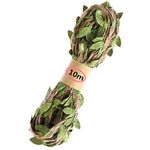 Samvardhan 10m Leaf Rope Natural Hessian Jute Twine Rope Burlap Ribbon DIY Craft Vintage for Home Wedding Party Decor