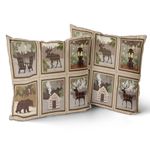 Giwawa Bear Deer Pillow Covers 18x18inch Rustic Forest Wildlife Animal Throw Pillow Cases Set of 2 Vintage Style Moose Lodge Cushion Covers for Sofa Couch Bedding Outdoor Decor