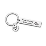 AKTAP Memorial Keychain In Memory Of Dad Gone Fishing In Heaven Sympathy Gift For Loss of Loved One (in memory of dad keychain)