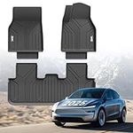 3W Floor Mats Fit for New Tesla Model Y Juniper 2025 2026, Thorex™ All Weather Dog Friendly Full Coverage 1st and 2nd Car liners, Accessories Custom Fit for New Version Tesla Model Y Juniper
