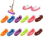 6 Pairs Multi-Function Dust Mop Slippers Shoes Floor Microfiber Cleaning Slipper Washable Slipper Cover Mop Head Kitchen Cleaning Tools,Sweeper Cleaning Mop Tool for House Office Bathroom Kitchen(6 Color)