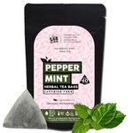 the tea trove Herbal Peppermint Tea Bag Organic-40 Caffeine Free Pepper Mint Tea Bags For Bloating,Gas Relief Tea-Steep Hot Or Iced, 48 Gram,Pack Of 1, Spearmint