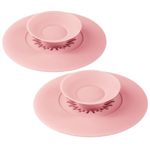 WADADDY 2-in-1 Drain Hair Catcher, Tub Stopper, Bathtub Drain Cover for Shower Drain Cover Hair Catcher, Durable Bathtub Drain Plug, Easy to Install and Clean Bathtub Accessories 2 Pack -Pink