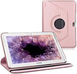 kwmobile Rotating Case Compatible with Samsung Galaxy Note 10.1 N8000 / N8010 - Case PU Leather Tablet Cover with Stand - Rose Gold