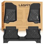 LASFIT Floor Mats for Jeep Gladiator 2020-2025, Dual Anti-Slip & Deep Dish Custom Fit All Weather Floor Liners, Odorless TPE Car Mats for Jeep Gladiator Accessories, 5+ Years Lifespan, 1st & 2nd Row