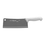 Starrett Professional Stainless Steel Chefs Kitchen Cleaver Knives - Wide Rectangular Profile - 8-inch (200mm) - White Handle