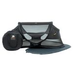 DERYAN Travel Cot - Baby Luxe - Black - Pop-up System - Set-up in only 2 Seconds - Including Cotton Cover with Zipper, self-Inflating air Mattress and Carrying Bag