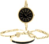 Anne Klein Women's AK/1470GBST Gold-Tone Watch and Bracelet Set