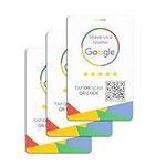 Google Review Tap Card, 3-Pack by TapFive: Reusable Smart NFC & QR for Instant Feedback - iPhone & Android - Boost Business Reviews - by TapSnap (3-Pack)