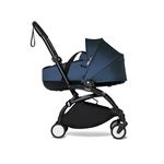 BABYZEN YOYO² Black Frame + Navy Blue Bassinet - Includes Thick Double Mattress, Ventilated Shell & Canopy