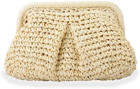 Emprier Straw Clutch Purse for Women Cloud Dumpling Pouch Straw Crossbody Shoulder Handbag Summer Beach Woven Bag, Beige, One Size