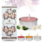 Festira Tea Lights Candles - Scented Candles for Home, Smokeless Soy Wax, 5 Hours Burn - Pack of 20 - (Spanish Jasmine)