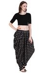C & S New Womens Gathered Draped Baggy Harem Trouser Ladies Alibaba Lagenlook Harem Trouser (Arabian NIGHT-2-BLACK-M/L)