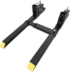 YITAMOTOR 60" Clamp on Pallet Forks 43" 1500LBS Light Duty Forks for Tractor Loader Bucket with Adjustable Stabilizer Bar