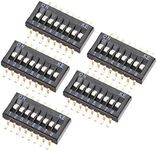 uxcell 5 Pcs Black Surface Mounted Devices DIP Switch 1-8 Positions 1.27mm Pitch for Circuit Breadboards PCB