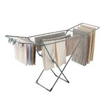 SONGMICS Clothes Drying Rack, Metal Laundry Drying Rack, Foldable, Free-Standing Airer, Gray ULLR540G01