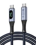 SooPii USB 4 Cable with LED Display,Supports 8K Video,Max 40Gbps Data Transfer,240W USB C to USB C Charging Cable,Compatible with lPhone 15,MacBook,Thunderbolt 3,Monitor,Docking Stations(1.0m)