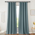 NICETOWN Greyish Blue Blackout Curtains for Bedroom, Rod Pocket/Back Tab/Hook Belt Primitive Thermal Insulated Sound Reducing Extra Large Window Drapes for Kids Room, W52 x L108, 2 Panels