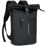 Lekeinchi 17-Inch Waterproof Laptop Backpack for Men and Women - Roll Top Design for School, Travel, Business, Work, and Camping(Black)