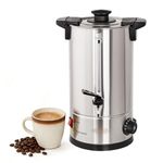 CLIVIA Coffee Urn Commercial, 60 Cups Coffee Percolator Stainless Steel Coffee Pot Large Coffee Dispenser Electric Percolating Urn for Quick Brewing, with Water Level Indicator Display