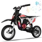 EVERCROSS EV12M PRO Kids Ride On Motorcycle, Electric Motorcycle with 300W Motor, 11.18Miles Long-Range, 12'' Pneumatic Tire, Bluetooth Music, Colorful Lights, Motor Cross for 110cm+ Height