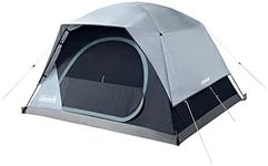 Coleman Skydome Camping Tent with LED Lights, Weatherproof 4/8 Person Family Tent Includes Pre-Attached Poles, Rainfly, Carry Bag, Ventilation and LED Lighting System, Sets Up in 5 Minutes