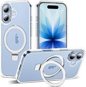 SKYLMW Compatible with iPhone 17 Case with Invisible Magnetic O-Ring Stand Military-Grade Transparent Phone Case for iPhone 17 6.3" [Compatible with Mag-Safe][Great Grip Feeling],Clear