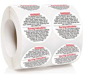 Candle Warning Labels 1.5 inch Candle Jar Container Stickers 500 Pcs Per Roll Waterproof Candle Safety Labels Sticker Decal for Candle Jars,Tins and Votives