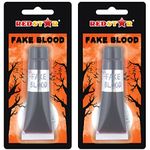 2 x Fake Blood for Halloween Make Up Blood Scab Blood - Halloween Fake Blood for Clothes Vampire Makeup Zombie Face Paint Dark Red Fake Blood Makeup Halloween Accessories Washable Fake Blood Liquid