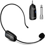 XIAOKOA Wireless Microphone,UHF Wireless Microphone Headset, 50m Wireless Transmission,Headband and Handheld 2-in-1,for Tour Guide/Teaching/Promotion/Speech