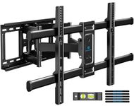 PERLESMITH Full Motion TV Wall Mount for 37-82 inch Flat Screen TVs up to 132 lbs, Max VESA 600x400mm, TV Mount Wall Bracket with Dual Articulating Arms, Tilt, Swivel, Extension, 12” 16" Wood Studs