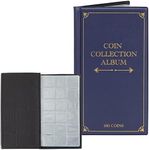 Bright Creations 2 Pack Coin Collection Album, Holds Up to 180 Coins Each (6.5 x 11.4 in, Dark Blue)