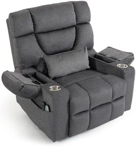JIKFRIMA Big Man Power Lift Recliner Chair with Power Adjustable Headrest | Massage & Heat,Extended Footrest,Dual Motor Lay Flat 180° Infinite Position,Flip Arm Storage,Lumbar Pillow,400 lb Capacity