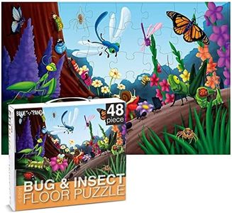 BLUE PANDA 48 Piece Giant Bugs and Insects Jigsaw Puzzle for Kids Ages 3-5 and 4-8, Jumbo Floor Puzzle for Toddler Preschool Learning (2 x 3 Feet)