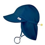 i play. Green Sprouts Navy Sun Protection Hat for Boys and Girls with Head and Neck Protection, Breathable Material, UPF 50 Material, and Adjustable Strap, Suitable for Toddlers (9-18 Months)