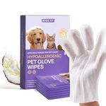 HICCPET Cleaning & Deodorizing Pet Bathing Wipes for Dogs and Cats, Nourish Fur Coconut Oil Grooming Wipes for Dog/Cat, Pet Bathing Gloves Wipes for Daily Care and Traveling, 6 PCS - Unscented