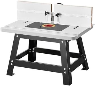 VEVOR Benchtop Router Table, 24 in x 15.7 in, Bench Top Routing Table with Adjustable Fence, MDF Top, Sturdy Metal Base, 2-1/2 in Dust Collection Port, Compatible with Routes & Various Drill Bits