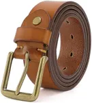 wolksprong Thicken Full Grain Leather Mens Belt Heavy Duty Mens Work Belt Mens Belt High Hardness Buckle Packed In Gift Box