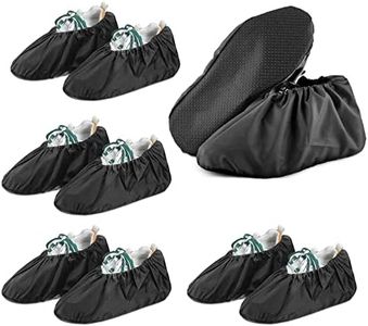 TSHAOUN 4 Pares Cubiertas de Zapatos Reutilizables, Cubrezapatos Antideslizantes Cubiertas de Zapatos, Cubiertas de Botas Impermeables para Interiores Protección para el Hogar, la Oficina (Negro)