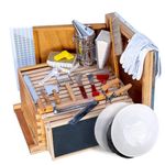 MayBee Beehive Starter Kit 10 Frame Beehive Kit Wax Coated Bee Boxes and Frames Starter Kit, Bee Hives Boxes Starter Kit Including Beekeepig Tools with Beekeeping Hat