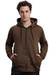 Wear Your Opinion Men's Plus Size Fleece Zipper Hoodie Jacket(XL, DarkCoffee)