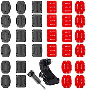 Pack of 34 Compatible with GoPro Adhesive Pads and One Mounting Base, Action Camera Universal Accessories, Adhesive Mounts Compatible with GoPro Hero Session/4/3/3+/2
